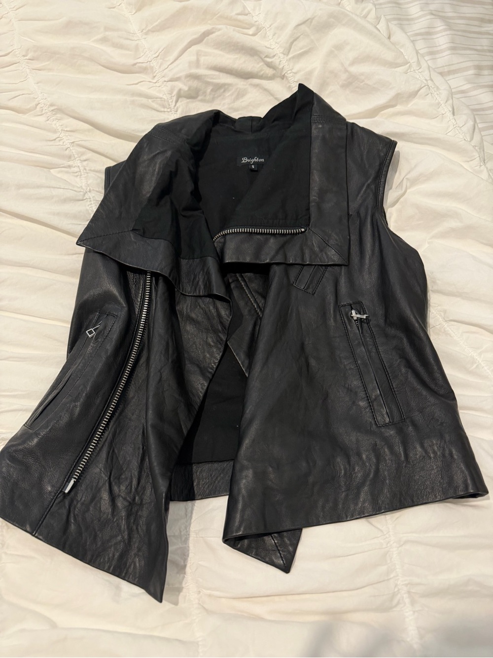 Brighton Black 100% Leather Vest